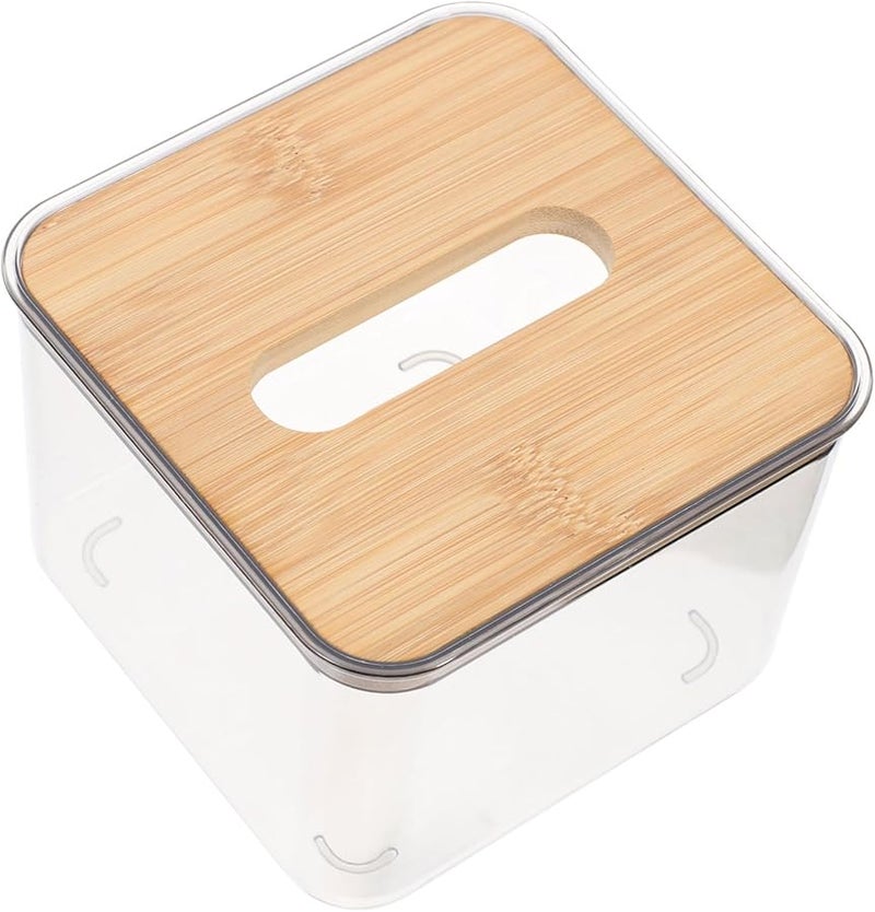 حامل علبة المنادق الشفاف موزع المنادق حاوية مكعب للسيارة والغرفة - Image 1